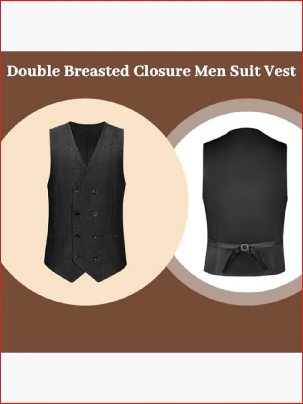 Retro 3 Piece Tweed Herringbone Suit Set Jacket Vest Pants for Wedding Prom - Picture 5 of 7